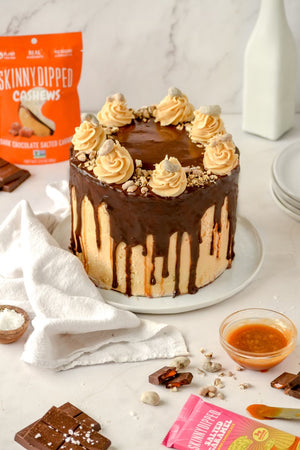 SkinnyDipped Salted Caramel Chocolate Cake