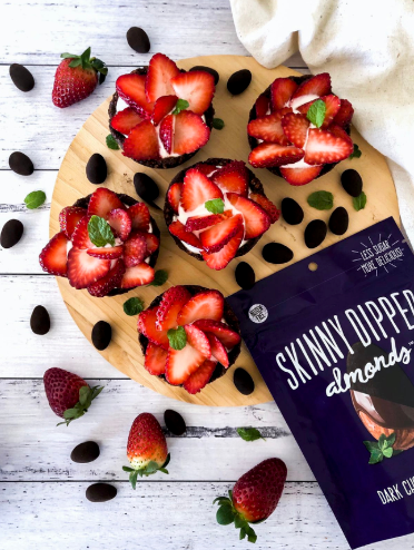 No Bake Mint & Strawberry Mini Tarts