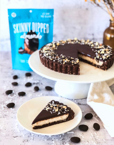 Chocolate, Coconut Tart with Skinny Dipped Base (GF) No-Bake