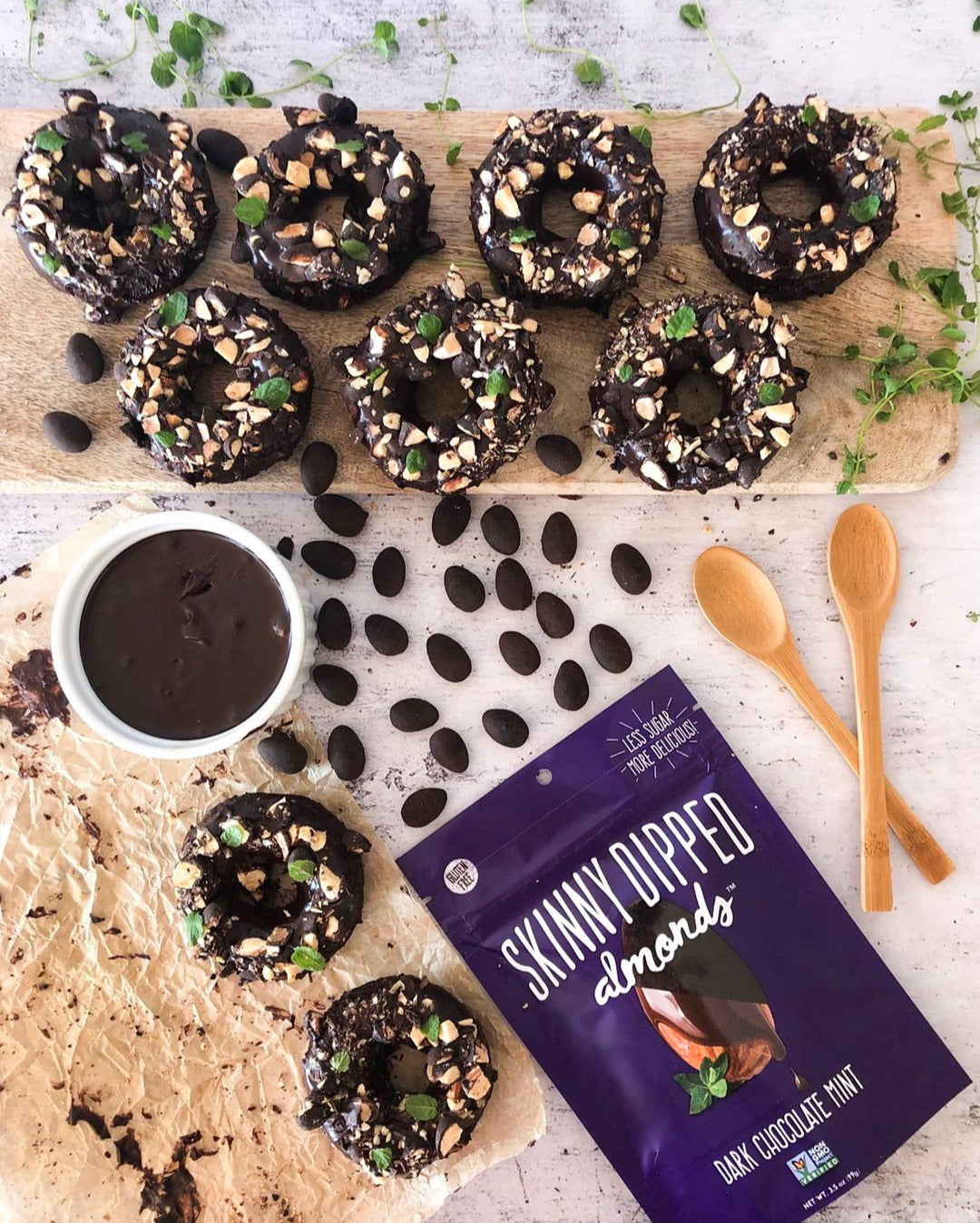 Dark Chocolate Mint Doughnuts