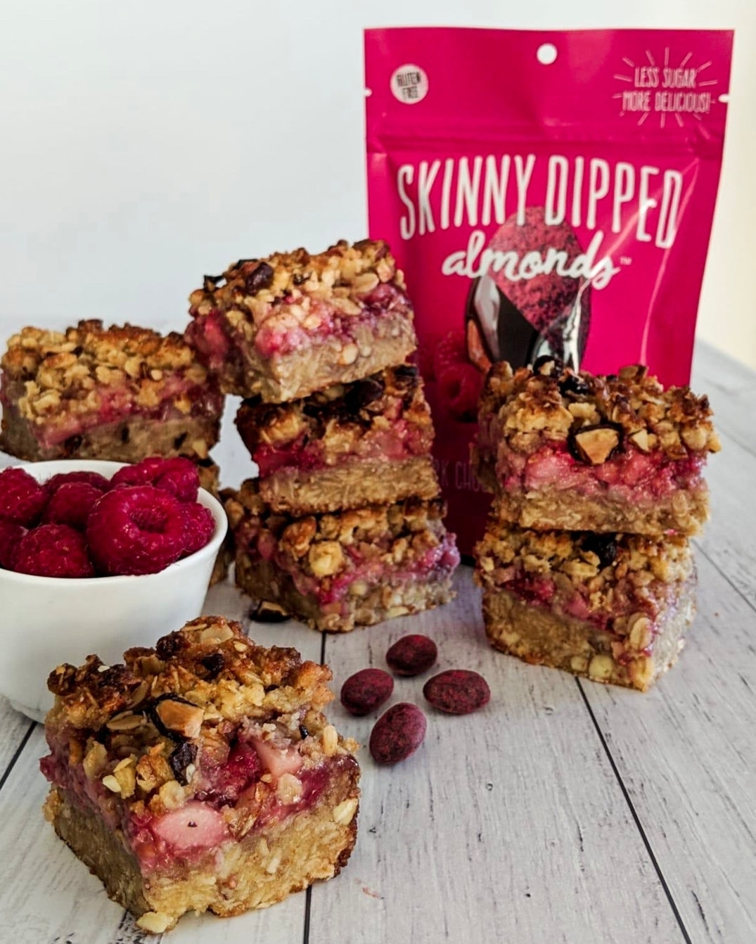 Pear Raspberry Almond Crumble Squares