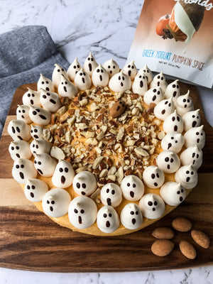 Halloween Greek Yogurt Pumpkin Spice Cheesecake