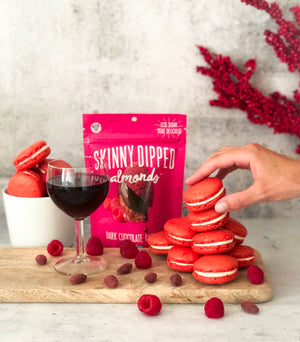 SkinnyDipped Raspberry Macarons