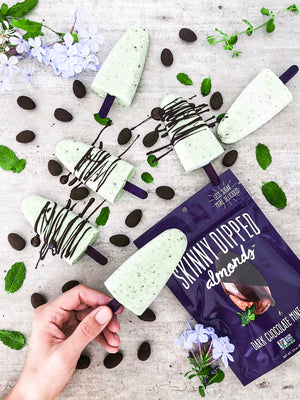 Skinny Dipped Chocolate Mint Popsicles