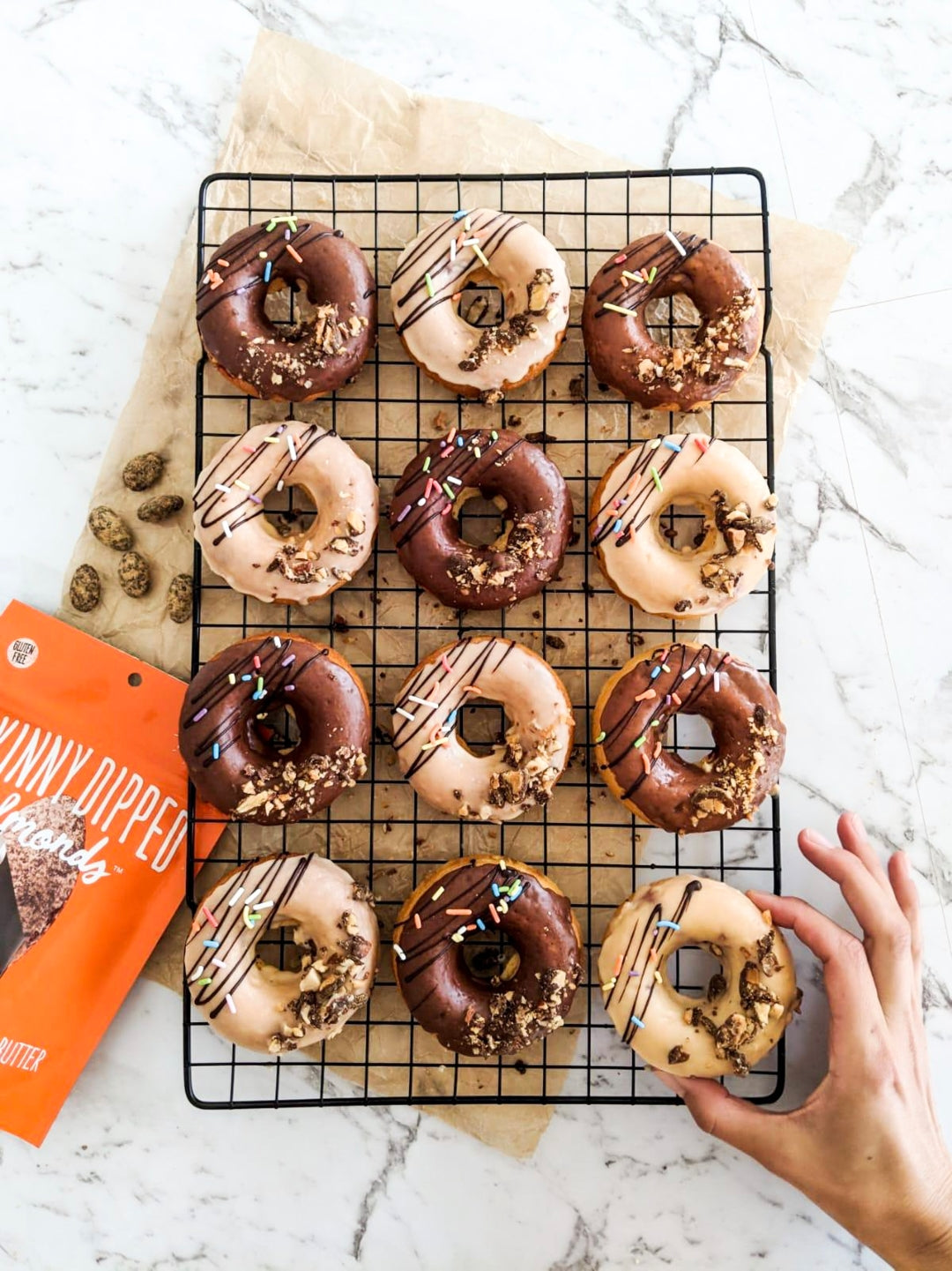 Peanut Butter Donuts With Raspberry Jam Swirl and Double Glaze