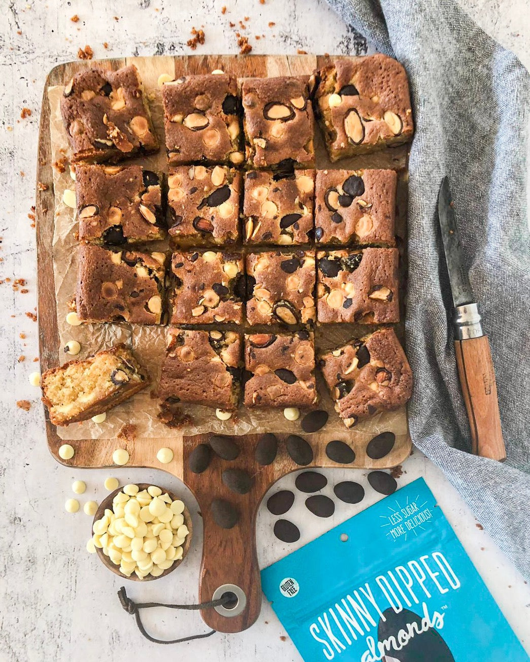 Chocolate Almond Blondies