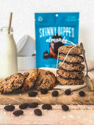Coconut Skinny Dipped Dark Chocolate Cookies
