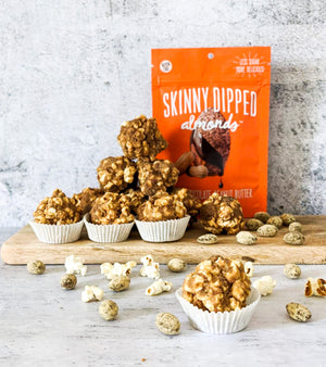 SkinnyDipped Peanut Butter Popcorn Balls